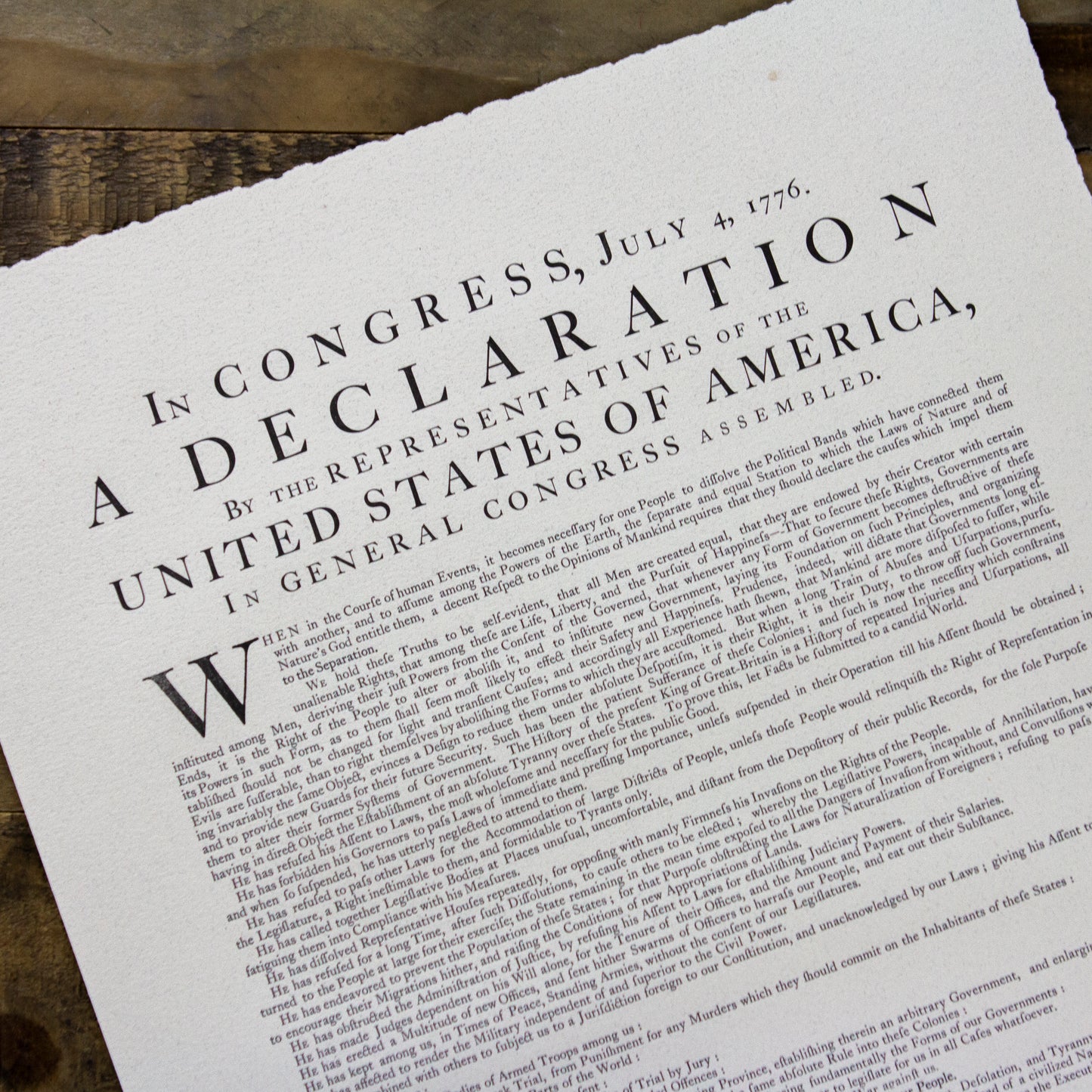 Declaration of Independence - Dunlap Broadside by The Printing Shop of Edes & Gill