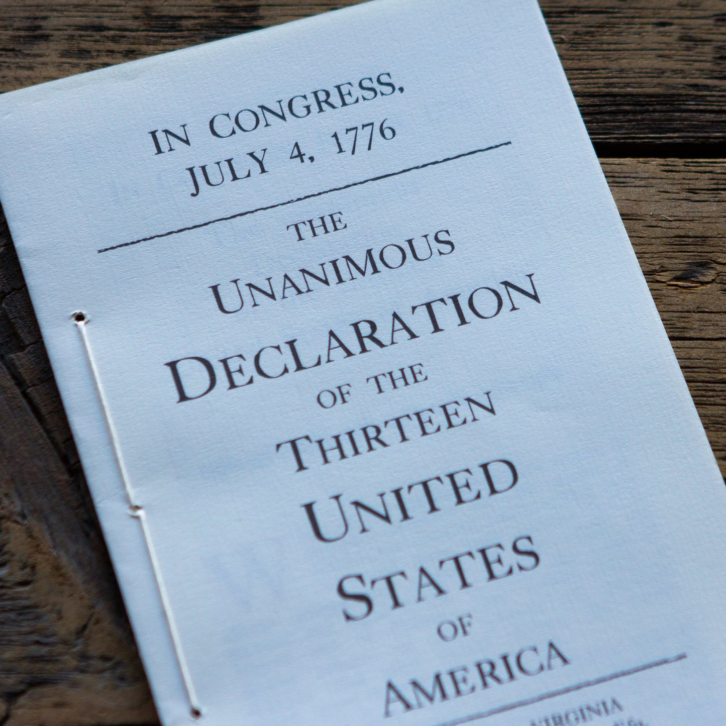 The Unanimous Declaration of the United States Pamphlet