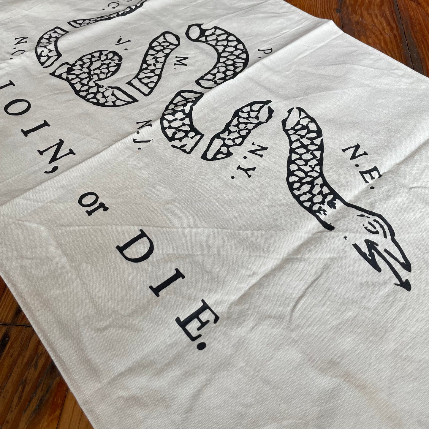 Join Or Die Canvas Flag