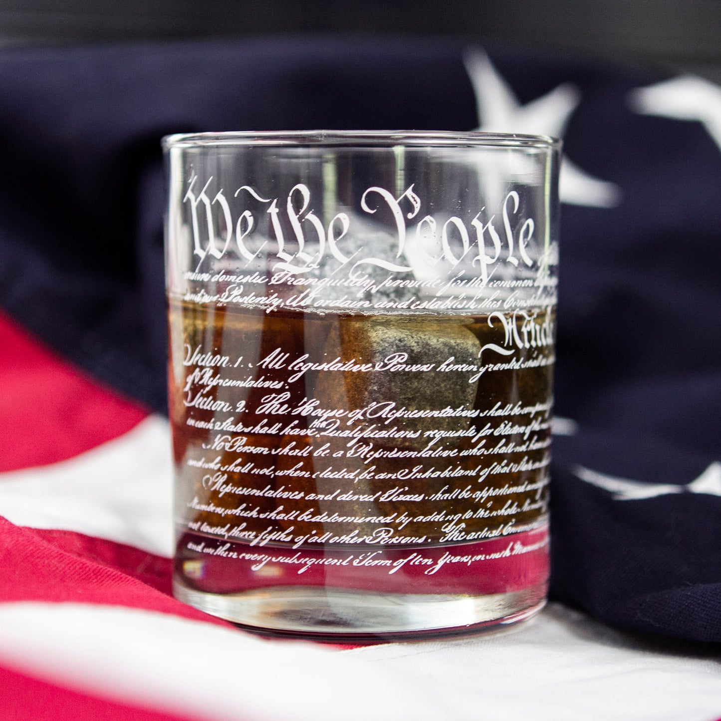 Constitution We The People Whiskey Glass